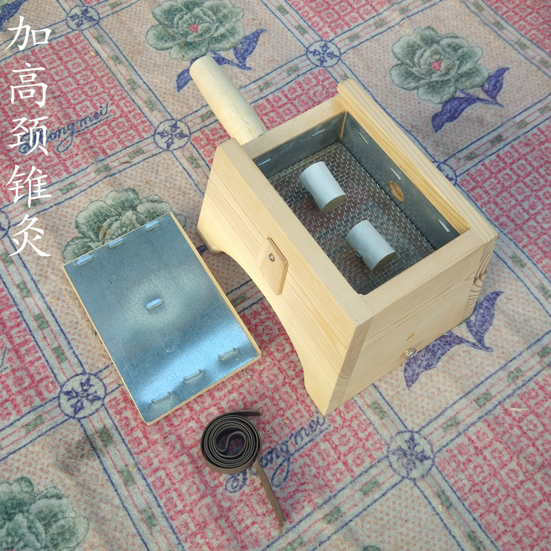 Double column plus high moxibustion box wood 2-needle moxa-moxibustion box shoulder-moxibustion cervical spine family portable moxibustion warm moxibustion