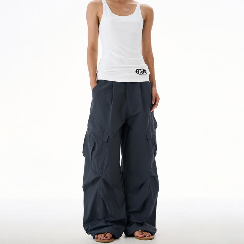Thumpup Summer Thin Design Quick-Drying Cargo Pants Men's American Style Trendy Loose Casual Wide-Leg Paratrooper Pants