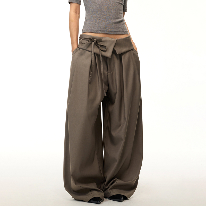 Thumpup Retro French-Style Cuffed High-End Casual Trousers for Men and Women, Loose and Drapey, Old Money Style Wide-Leg Pants Thumpup Retro French-Style Cuffed High-End Casual Trousers for Men and Women, Loose and Drapey, Old Money Style Wide-Leg Pants