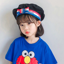 Childrens Beret Girl fashion star painter hat spring summer baby duck tongue cool hat tide Japanese Bud hat tide Japanese Bud hat