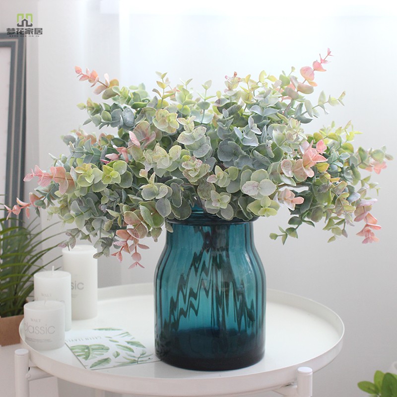 Handmade stained glass transparent vase flower arrangement Ugali green planting suit furnishing bookcase partition potted flower art