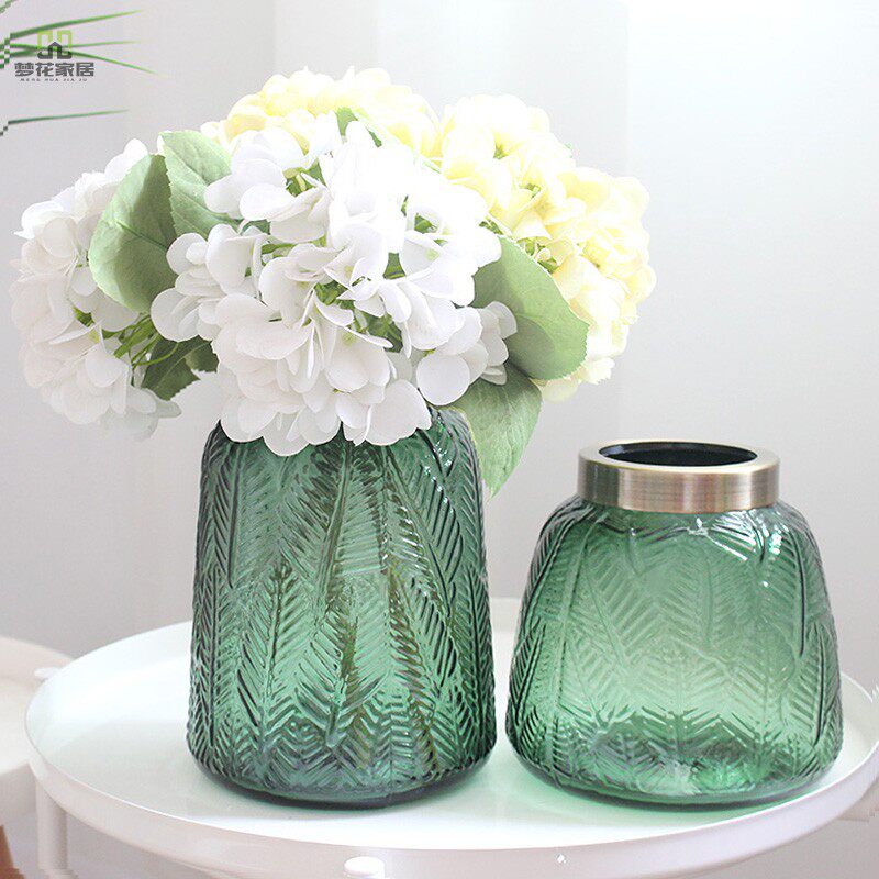 Nordic Pendulum transparent glass carved flower vases gold light lavish with flowers dried flower livingroom floral floral figs fake flowers