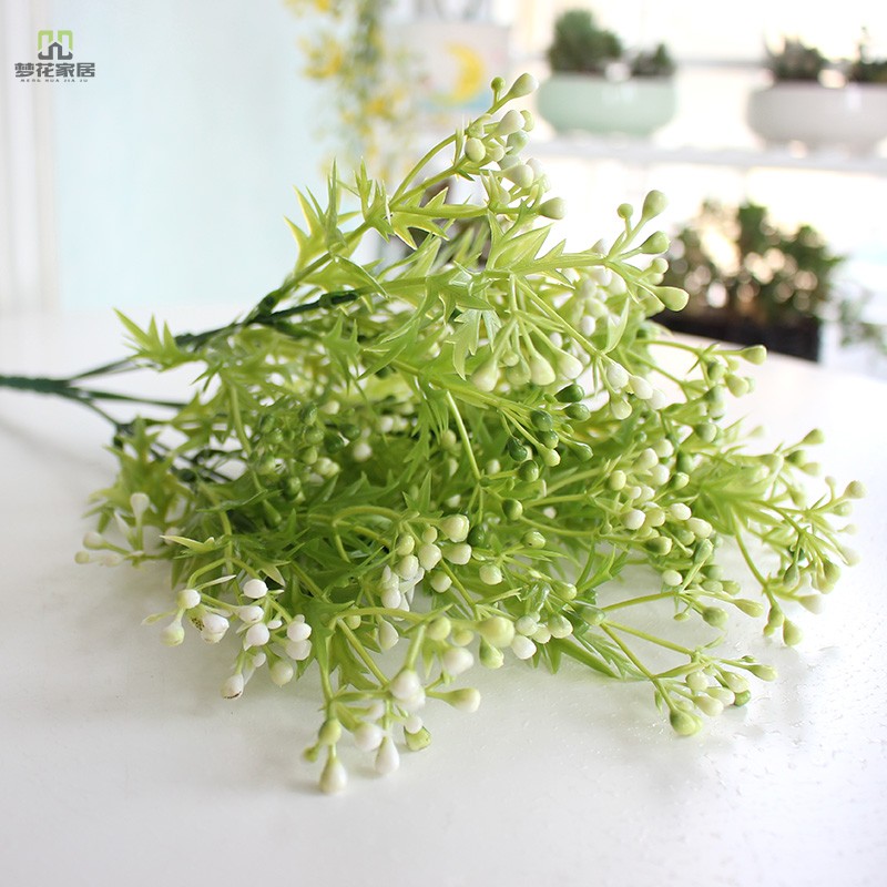 Green Plant Residence Decoration Inserts Vase Fake Flowers High Emulation Potted White Dot Fruit Furnishing Flower Basket