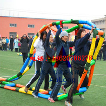 Fun sports meeting props money rolling expanding game equipment inflatable obstacles inflatable hurdles jumping over the dragon gate