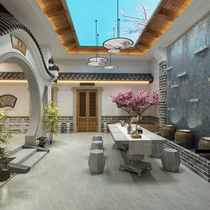 Villa Chinese courtyard Floor tiles Outdoor tiles Small yard Antique garden Roof Garage terrace Outdoor non-slip