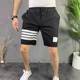 2023 new summer slim-fitting men's beach pants, fashionable striped personality printed men's casual trendy shorts