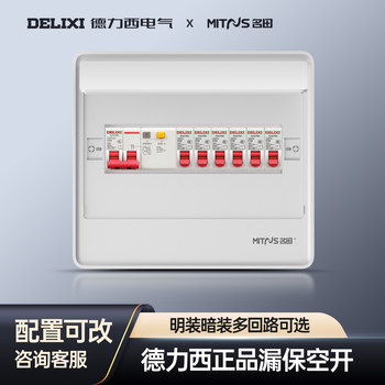 Household Distribution Box, Meter Box, Main Switch Control Box, Compatible with Delixi 2P63A Leakage Protection 1P Circuit Breaker Complete Set