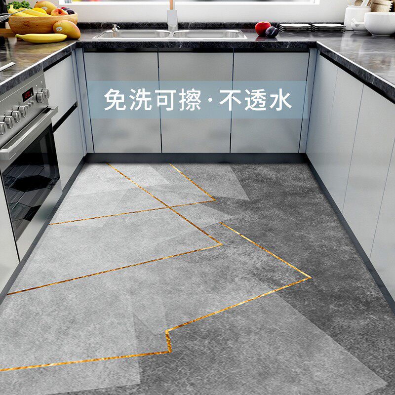 Kitchen floor mats non-slip oil-proof foot pads wash-free wipeable waterproof carpet household pvc full shop dirt-resistant mats custom