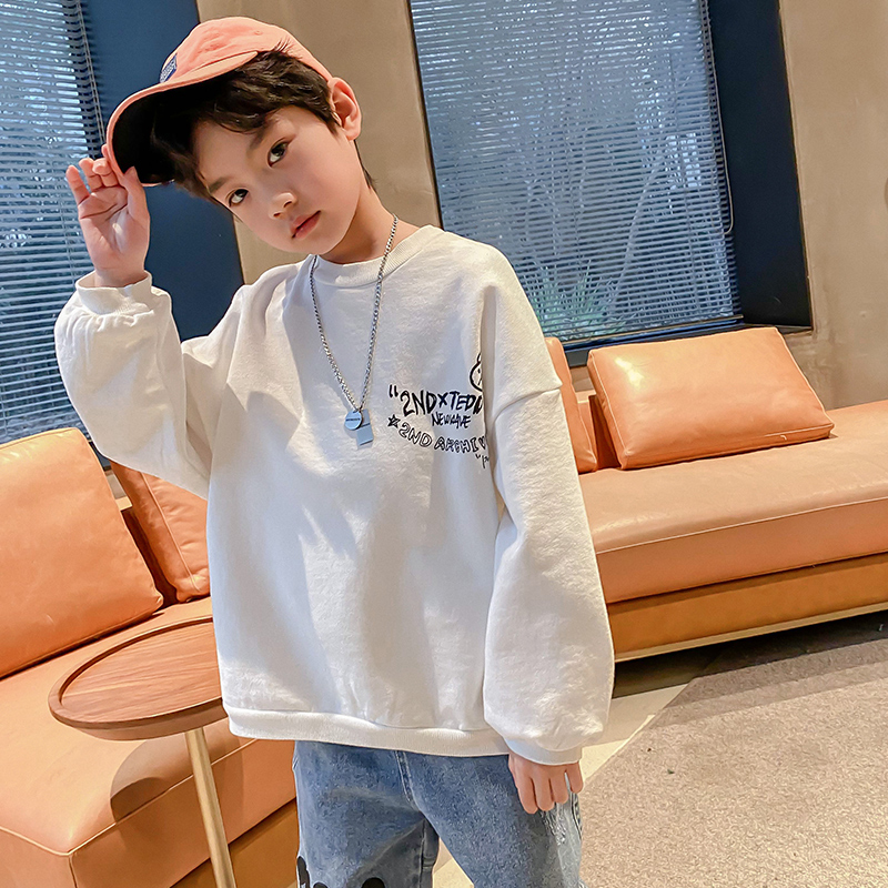 Boys sweater 2021 spring new Korean version of the Western style children's top boy spring tide brand in the big children's clothing