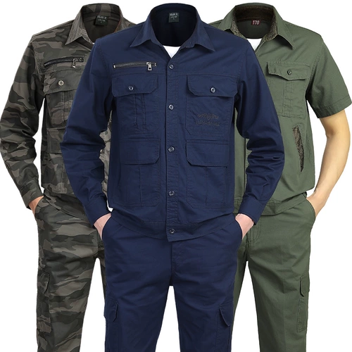 Летняя хлопковая униформа медсестры для работы, тонкий комплект, износостойкий лонгслив, защита от ожогов