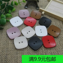Square button black red color button pink white caramel color beige button double-sided tweed coat button
