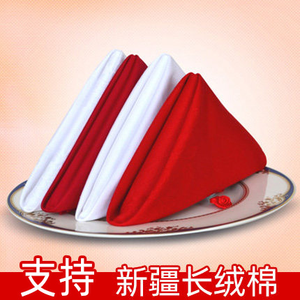 China cotton cotton cotton cotton cotton canvas wipe cup absorption without the hair hotels restaurant dedicated deck napkin fabric white