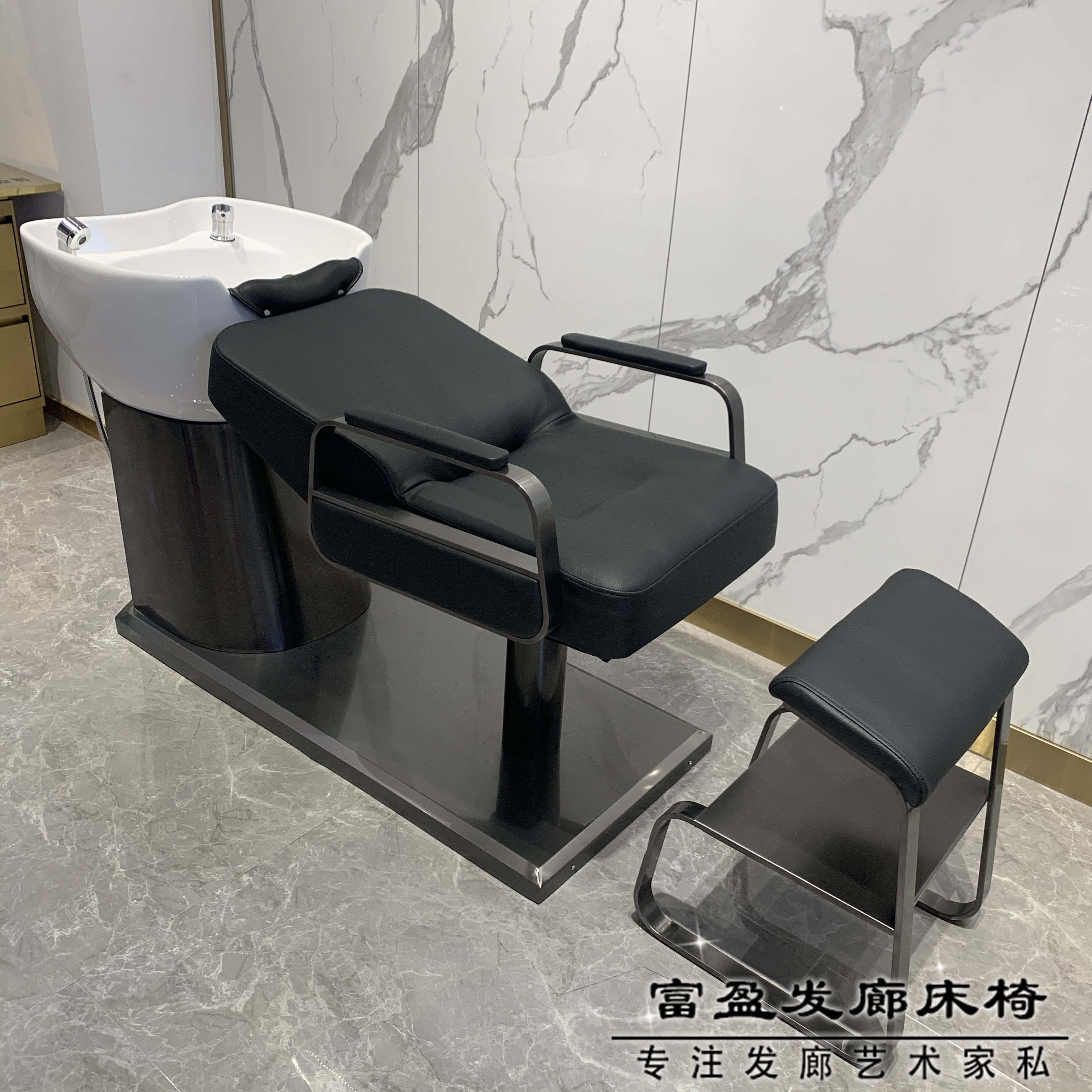 Semi-reclining washout bed Richer shop Private room Private room Red hair salon Flush Water Bed Massage Bed Beauty Salon Ceramic Basin Massage Bed