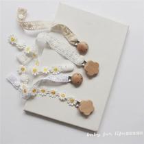 ins Korean baby pacifier clip teether anti-lost chain small daisy lace beech anti-lost chain baby bite music