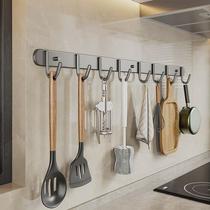 Gun ash punch-free kitchen hook rack wall-mounted storage rack multi-functional spatula spoon supplies storage rack
