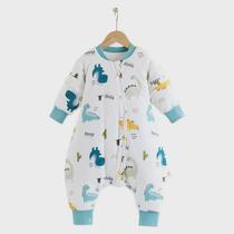 2024 baby sleeping bag spring and autumn double layer pure cotton baby split leg sleeping bag kindergarten air-conditioned room anti-kicking quilt