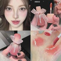 Cool oxygen feeling water-glossy mirror lip glaze pure gray powder taro mud boiled water cinnamon milk tea nude color brown