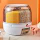 Fen grid rice bucket rotating grain storage box insect-proof moisture-proof rice storage tank household press rice bucket