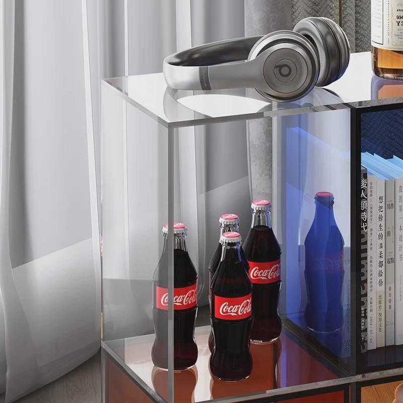 Italian style bookshelf floor-standing bookcase home light luxury simple living room storage rack display rack simple CD storage magazine rack