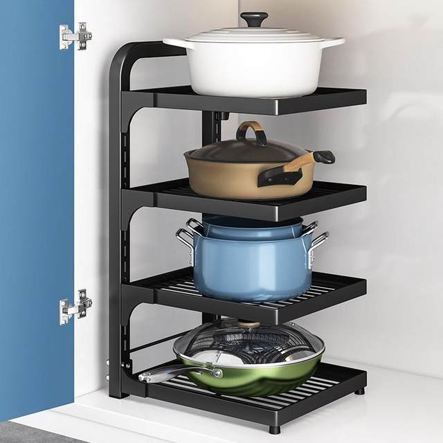 Kitchen pot rack storage rack household multi-layer pot storage rack under sink cabinet layered pot rack