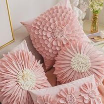 Ins style oatmeal color bubble bedroom bedside pillow cushion long waist pillow versatile pillow case does not contain core
