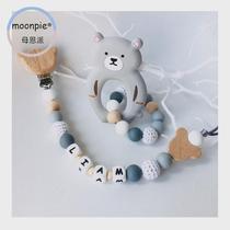 moonpie baby anti-dropping baby custom name anti-dropping device silicone pacifier chain silicone teether molar