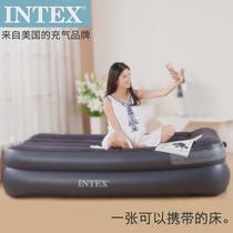 INTEX built-in electric pump air mattress double single thickened tent air bed folding travel inflatable bed