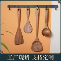 Japanese-style paint-free and wax-free chicken wing wooden soup spoon long-handled porridge spoon solid wood non-stick pot household wooden non-harming pot large wooden spoon
