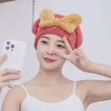 Быстросохнущее полотенце для волос с бантиком, милая сухая шапочка для душа, платок, хорошо впитывает воду