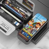 2023 New Subway Parkour Stationery Box for Elementary School Boys Pencil Box for Junior High School Students Large Capacity Simple Children