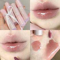 Low saturation nude powder clear honey feel watery lip gloss mirror feel glass lip moisturizing colored lip gloss lip glaze lipstick
