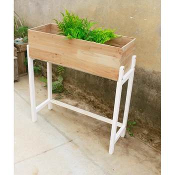 Wooden pastoral wooden flower tank flower stand flower pot large flower appliance partition design space storage retro art