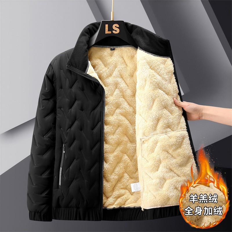 Work Clothes for Men in Winter, Fleece-Lined and Thickened Jacket, Large Size, Loose Fit, Warm, Stand-Up Collar, Cotton Coat, Wear-Resistant and Dirt-Resistant Work Clothes for Men in Winter, Fleece-Lined and Thickened Jacket, Large Size, Loose Fit, Warm, Stand-Up Collar, Cotton Coat, Wear-Resistant and Dirt-Resistant