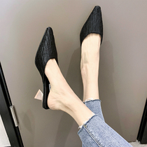  Net red high heels spring and autumn fitting shoes half slippers female outer wear 2021 new fashion pointed thin heel bag high heel