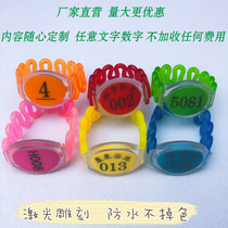 Sauna Bathing Foot Bath Hand Card Number Plate Custom ID Induction Keycard Digital Bracelet Fitness Swimming Shoes Clip