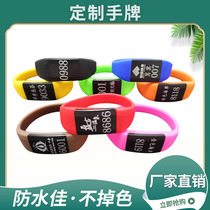 Number plate high-end bath bathroom foot bath sauna bath center induction lock key digital silicone hand plate customization