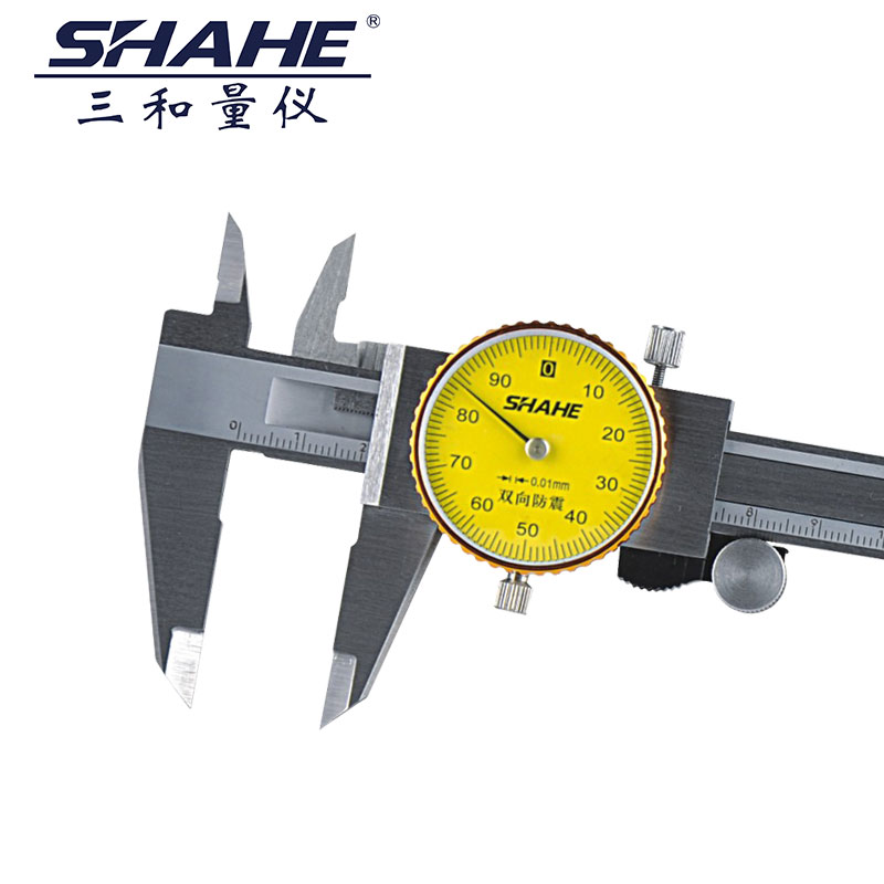Three-and-belt table calliper 0-150mm high-precision table-type caliper shockproof belt table stainless steel swim javi scale