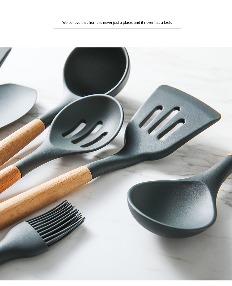 Mixim spatula nhà bếp ba mảnh silicone xẻng muỗng colander dụng cụ nhà bếp thiết lập đầy đủ nguồn cung cấp nhà bếp - Phòng bếp kệ đựng gia vị 3 tầng