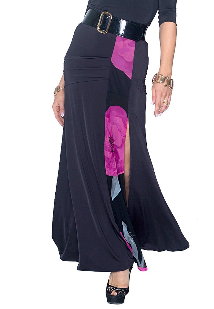 Exotic Dance National Benchmark Dance Boutique Practice Performance Suit Single Side Splicing Open Fork Bag Hip Morden Dance Half Skirt S15002