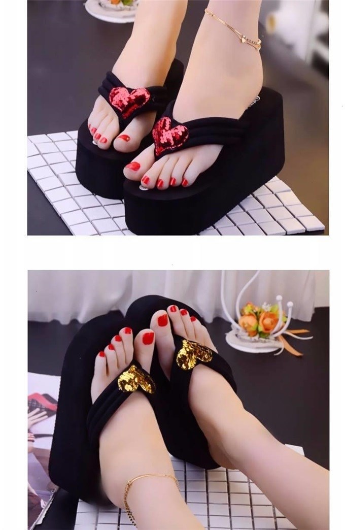 Dép đi trong nhà mới dành cho nữ mùa hè mang hình trái tim phiên bản Hàn Quốc của bánh hoang - Giày thể thao / sandles dép sandal nữ 3 quai ngang