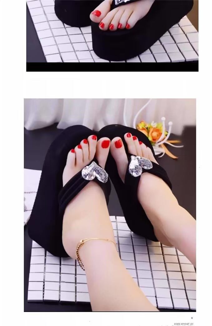 Dép đi trong nhà mới dành cho nữ mùa hè mang hình trái tim phiên bản Hàn Quốc của bánh hoang - Giày thể thao / sandles dép sandal nữ 3 quai ngang