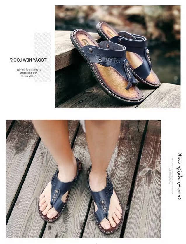 Mùa hè kéo nam phiên bản Hàn Quốc của dép đi biển toe dép nam dép nam microfiber giày nam cỡ lớn - Giày thể thao / sandles dép quai hậu đế cao