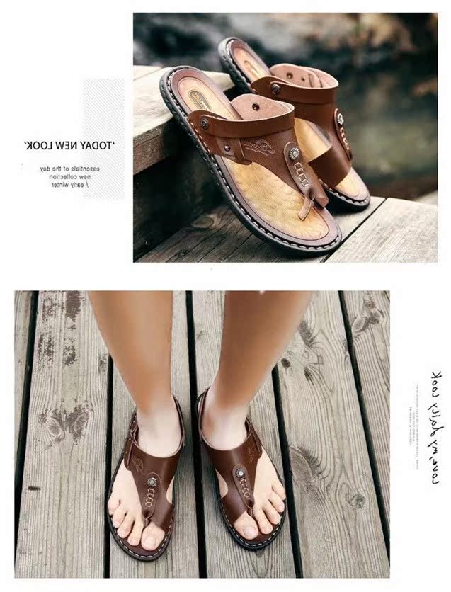 Mùa hè kéo nam phiên bản Hàn Quốc của dép đi biển toe dép nam dép nam microfiber giày nam cỡ lớn - Giày thể thao / sandles dép quai hậu đế cao