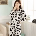 Flannel trăng phù hợp với mùa thu và mùa đông cộng với nhung dày ấm áp cho bà bầu đồ ngủ nhung san hô sau sinh cho con bú