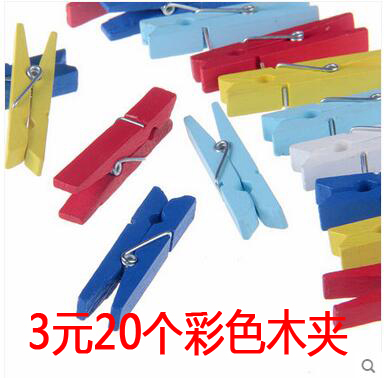 Cute Colored Wood Clips Children Diy Handmade Material Wood Colored Clips Convenience Stickup Photo Clips Decorative Clips