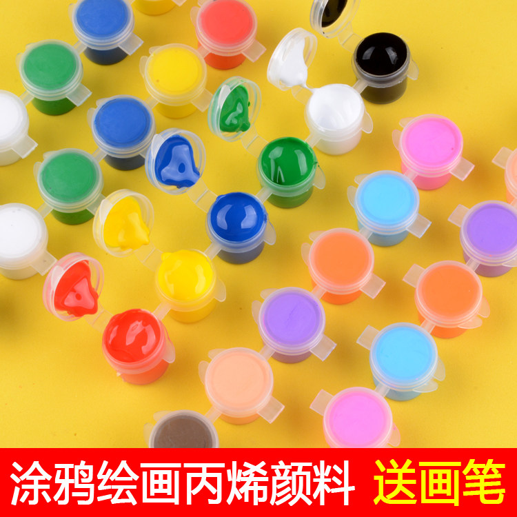 Acrylic paint set six-piece hand-painted material children's painting kindergarten diy art graffiti small box