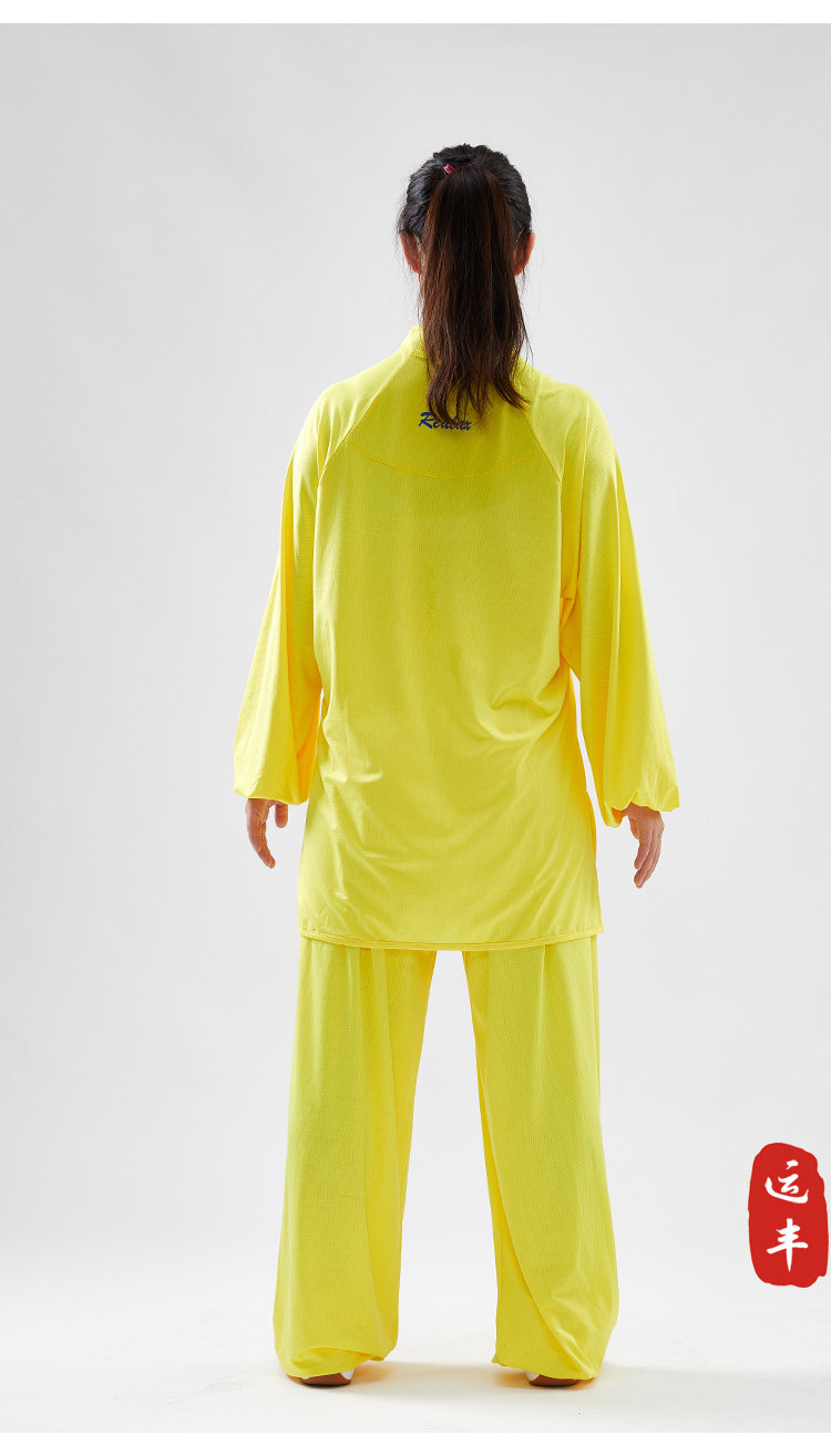 форма для Тай-Чи 运丰高端吸湿排汗千羽丝太极服女夏季训练表演服男武术练功晨练服 Realax