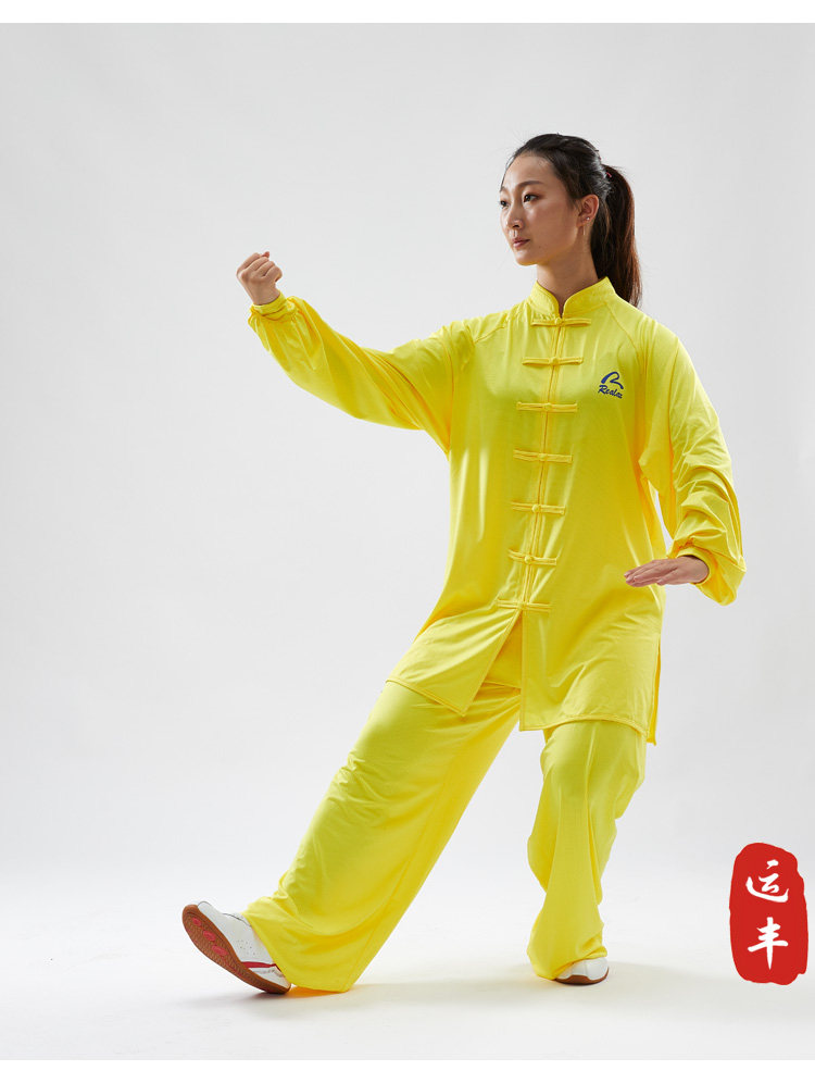 форма для Тай-Чи 运丰高端吸湿排汗千羽丝太极服女夏季训练表演服男武术练功晨练服 Realax