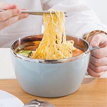 不锈钢泡面碗带盖学生饭盒上班族保温盒饭