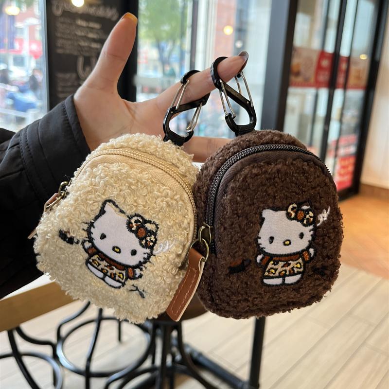 Original Lamb Wool Kitty Earphone Case, Large Capacity, High Aesthetic Value, Earphone Protective Cover, Storage Bag, Cute Coin Purse